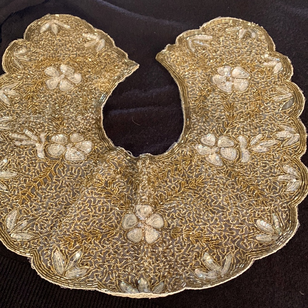 Vintage Mary McFadden 100% beaded nylon collar